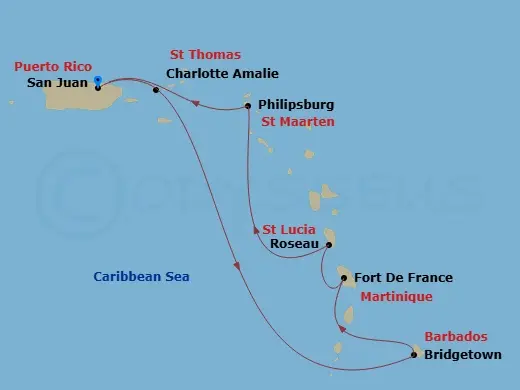Itinerary schematic diagram
