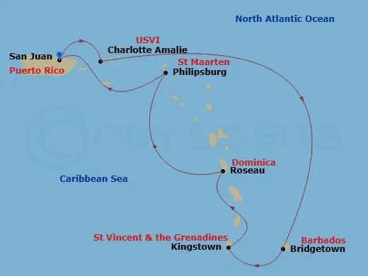 Itinerary schematic diagram
