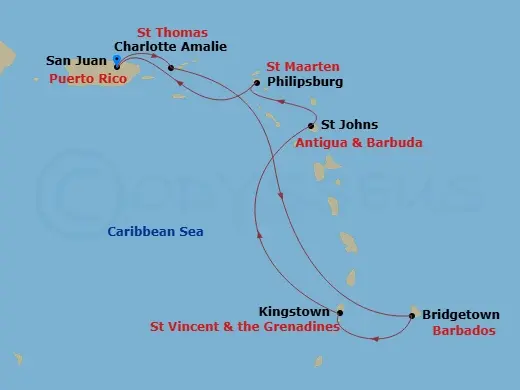 Itinerary schematic diagram