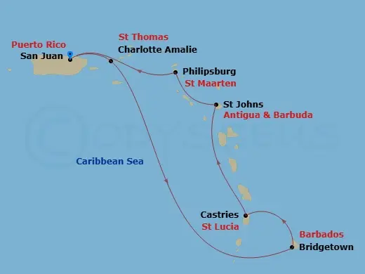 Itinerary schematic diagram