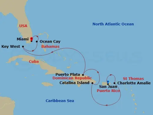 Itinerary schematic diagram