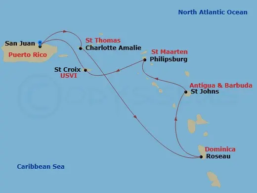 Itinerary schematic diagram