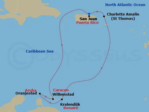 Itinerary schematic diagram