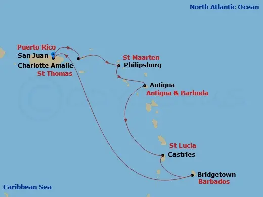 Itinerary schematic diagram