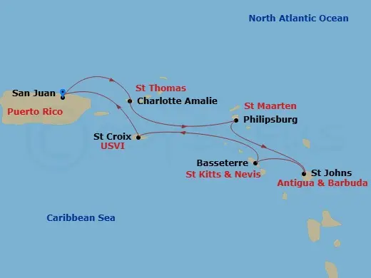 Itinerary schematic diagram