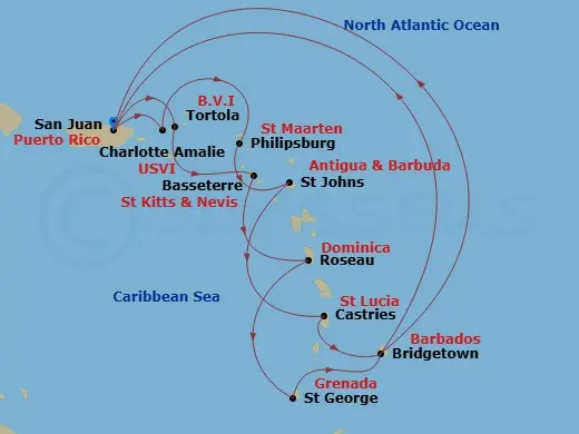Itinerary schematic diagram