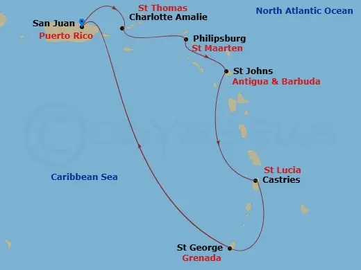 Itinerary schematic diagram