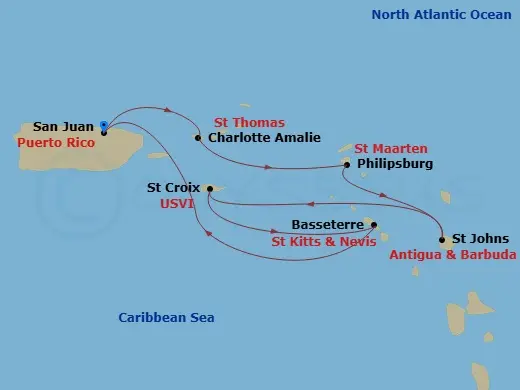 Itinerary schematic diagram