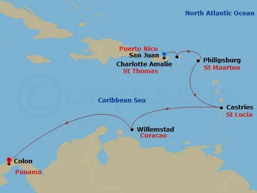 Itinerary schematic diagram