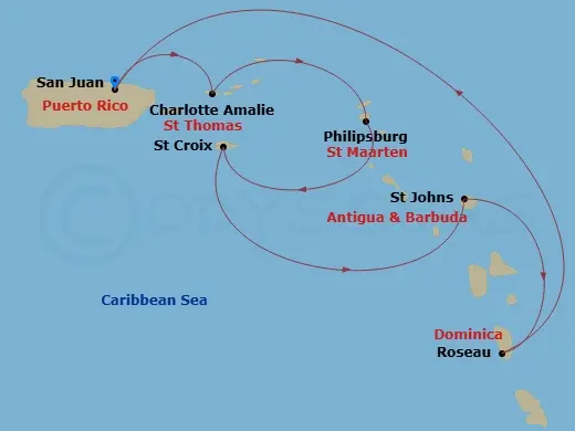 Itinerary schematic diagram