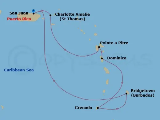 Itinerary schematic diagram