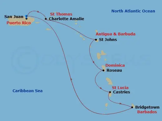 Itinerary schematic diagram