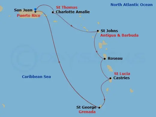 Itinerary schematic diagram