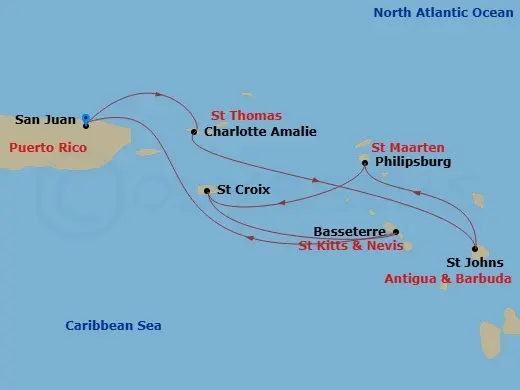 Itinerary schematic diagram