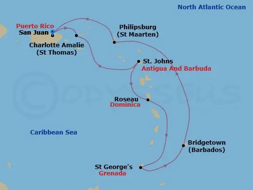 Itinerary schematic diagram