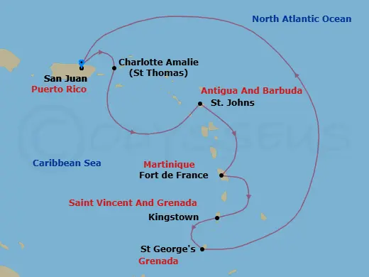 Itinerary schematic diagram