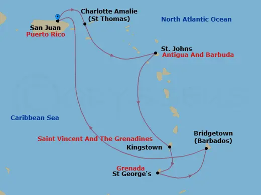 Itinerary schematic diagram