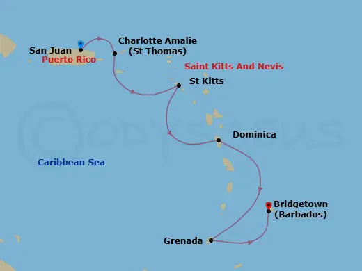 Itinerary schematic diagram
