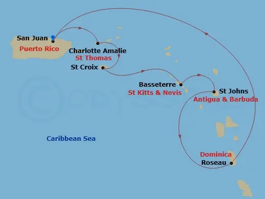 Itinerary schematic diagram