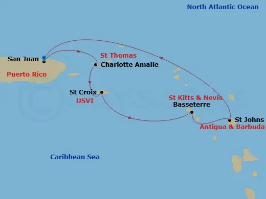 Itinerary schematic diagram