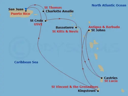 Itinerary schematic diagram