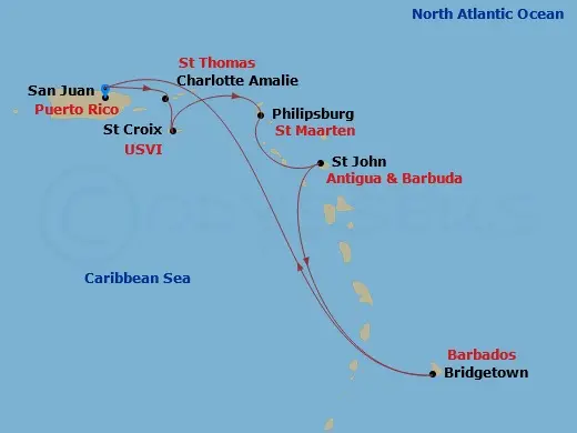 Itinerary schematic diagram