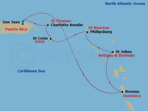 Itinerary schematic diagram