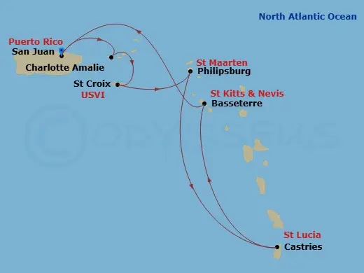 Itinerary schematic diagram
