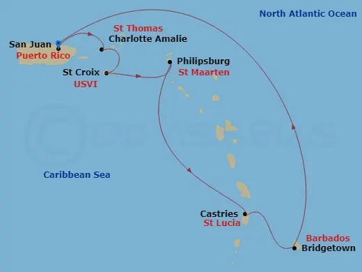 Itinerary schematic diagram