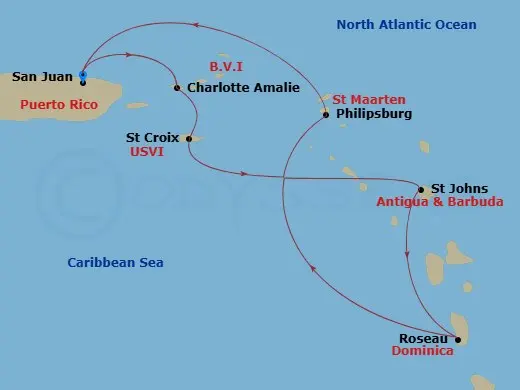 Itinerary schematic diagram
