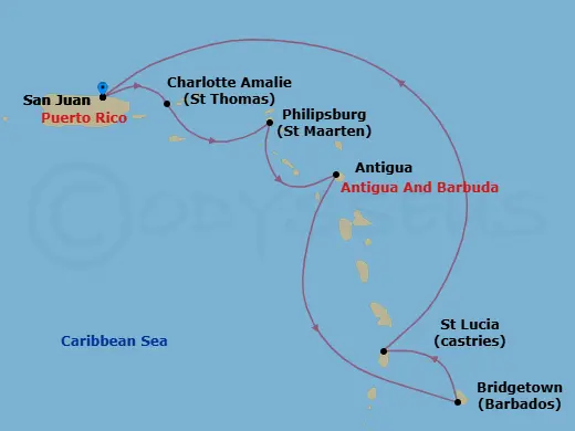 Itinerary schematic diagram