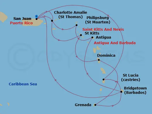 Itinerary schematic diagram