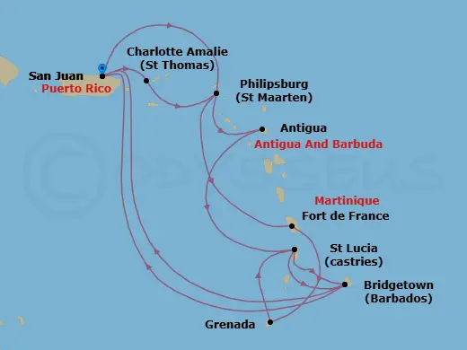Itinerary schematic diagram