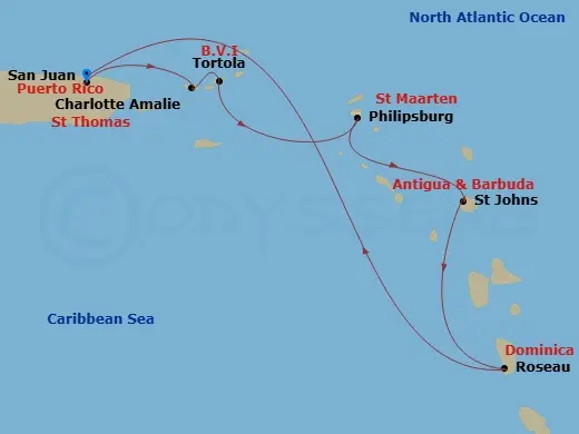 Itinerary schematic diagram