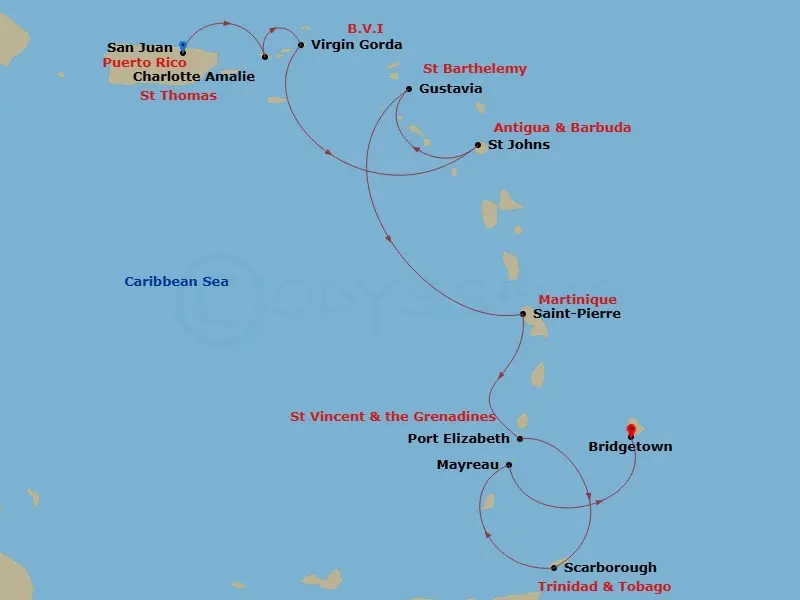 Itinerary schematic diagram