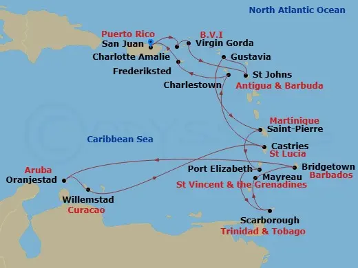 Itinerary schematic diagram