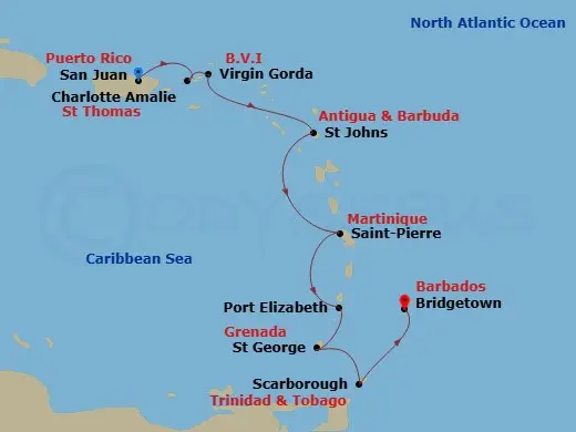 Itinerary schematic diagram