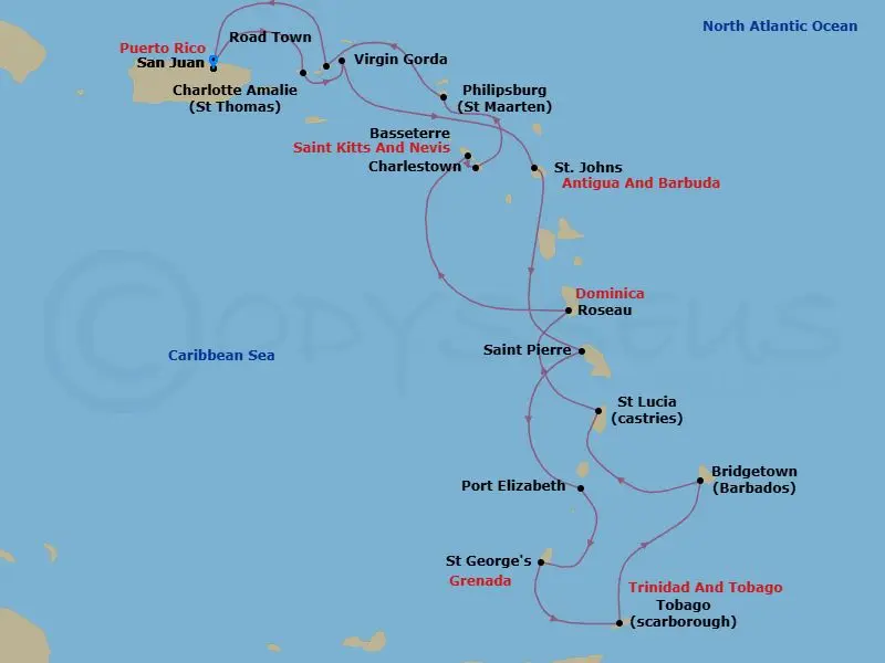 Itinerary schematic diagram