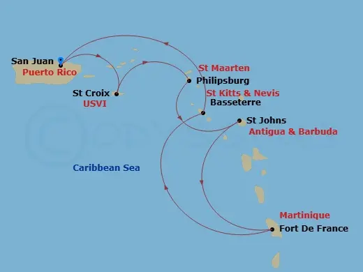 Itinerary schematic diagram