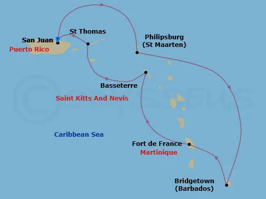 Itinerary schematic diagram