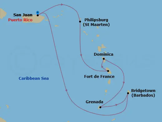 Itinerary schematic diagram