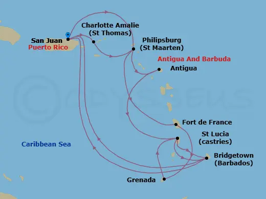 Itinerary schematic diagram
