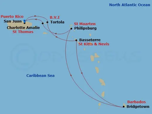 Itinerary schematic diagram