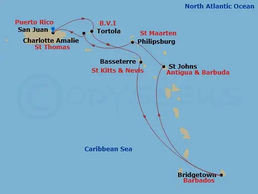 Itinerary schematic diagram