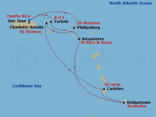 Itinerary schematic diagram