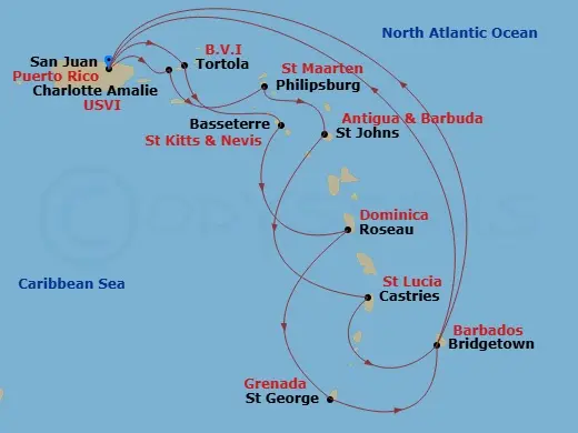 Itinerary schematic diagram