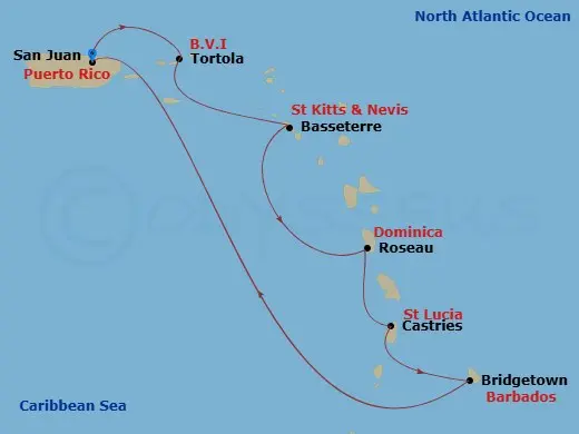Itinerary schematic diagram
