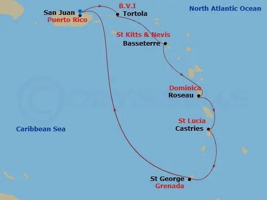 Itinerary schematic diagram