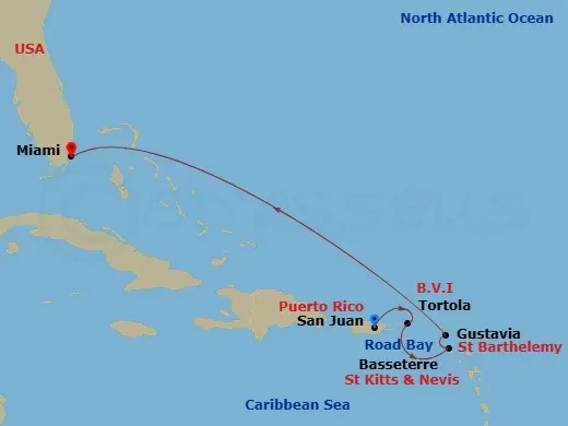 Itinerary schematic diagram