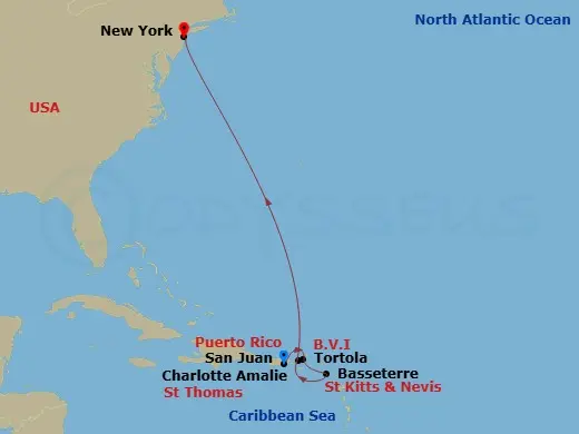 Itinerary schematic diagram